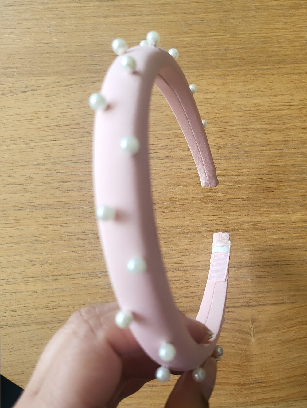 Claire's Blush Pink Pearl-Studded Padded Headband